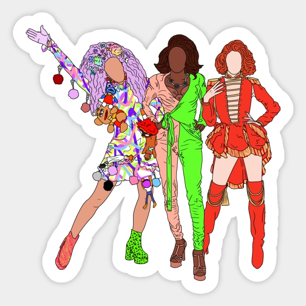 Gigi Goode, Jaida Essence Hall and Crystal Methyd Sticker by doctorbihcraft